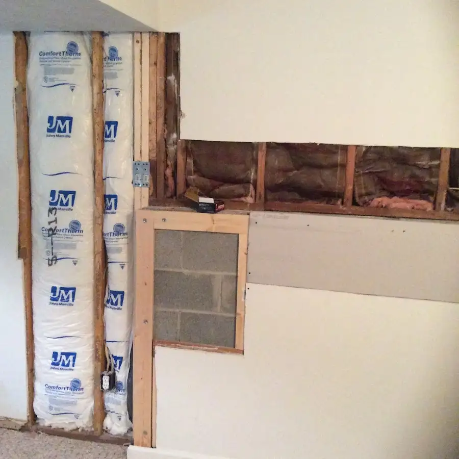 Wall insulation replacement during Contents Cleaning & Restoration in Madras